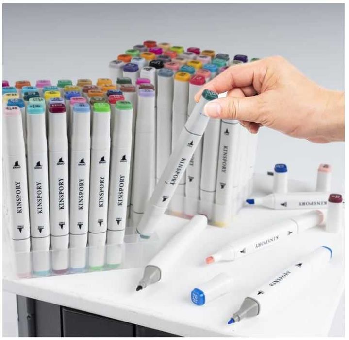 Zestaw 80 markerów podwójnych w walizce KINSPORY