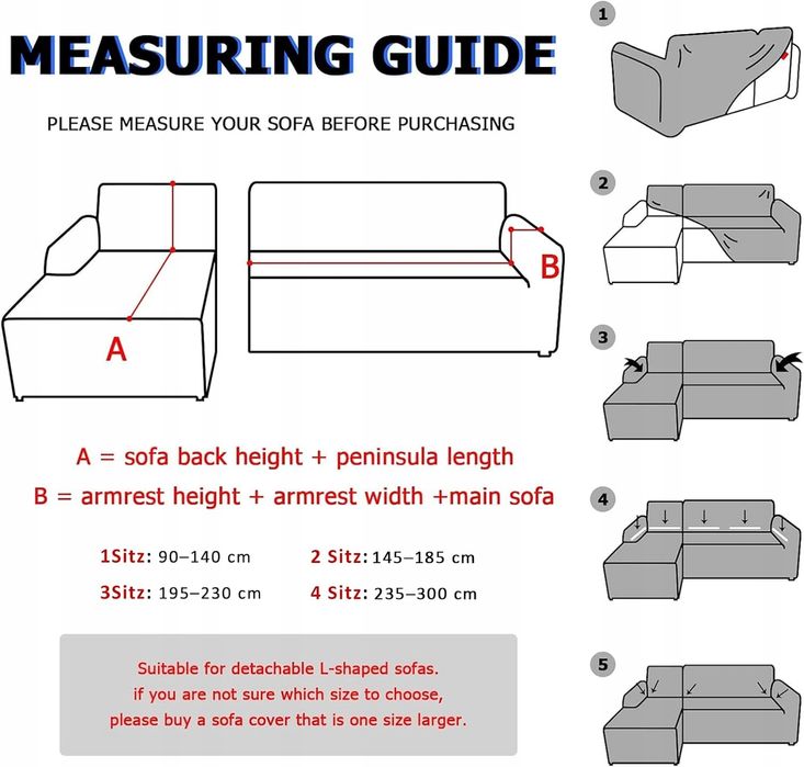 Pokrowiec na sofę Lydevo L 2+3 SIEDZENIA + 2 poszewki na poduszki