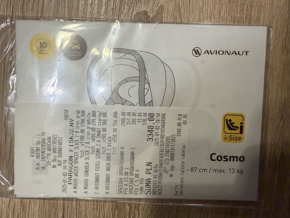 Fotelik nosidełko Avionaut 2.0 z baza  dock 2 Avionaut black