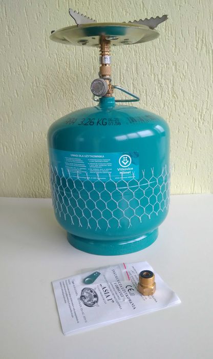 Газовий балон на 7,2л з пальником +перехідник, примус Vitkovice Milmet