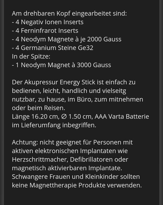 Масажер, електро-магнітний, німецький, Lunavit