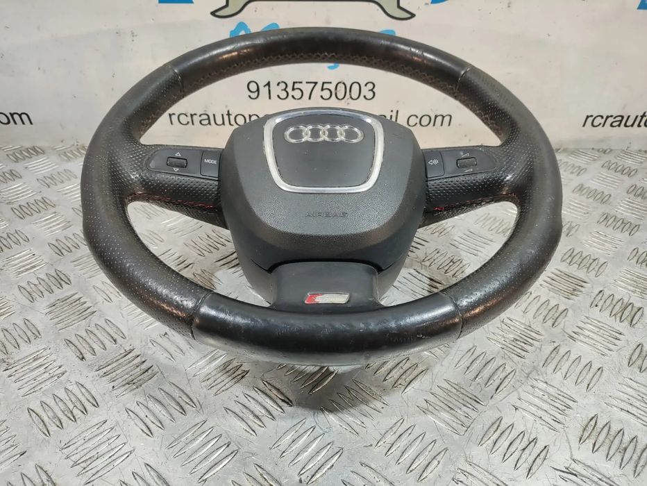 Volante + Airbag Audi A6 C6 S-Line em Pele Perfurada - Guiador / S