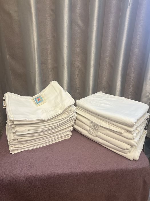 Опт Новое советское постельное белье ГОСТ: 40 наволочек 70х70 и 7 пододеяльников 215х143 (100% хлопок)