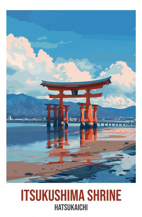 Plakat 56,6x86,4cm Itsukushima Shrine, Hatsukaichi