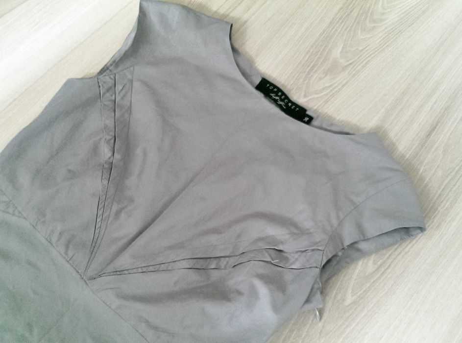 Sukienka ołówkowa szara popielata obcisła elegancka wizytowa 36