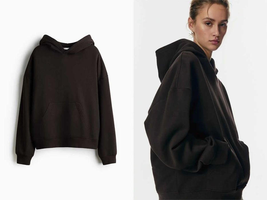 Bluza z kapturem L nowa kolekcja brązowa kangurka bawełna PROMOCJA