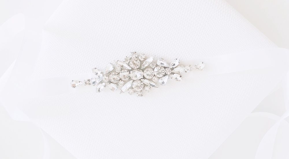 Pasek biżuteryjny IRIS MINI pas do sukni ślubnej wieczorowej