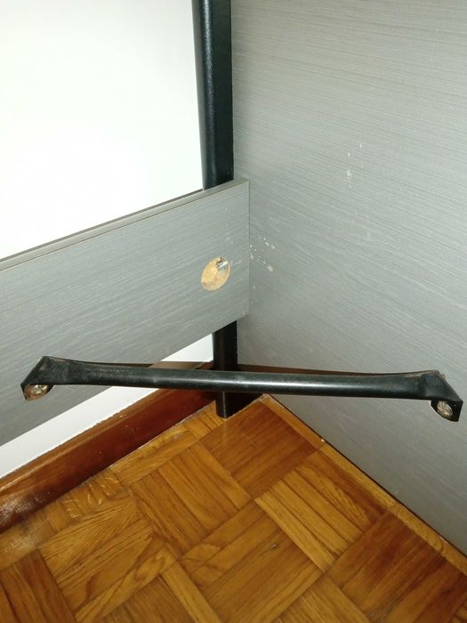 Cama 1 corpo preta e cinza 0,90 x 2 m