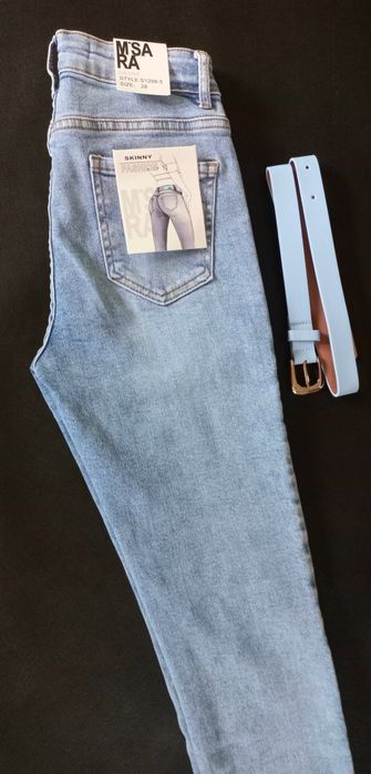 M'Sara SKINNY jeansy r.28 jasne, uciągliwe NOWE s/m