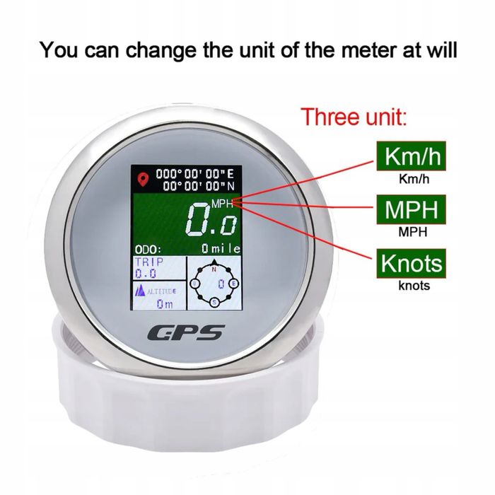 Geloo 85mm GPS Cyfrowy Prędkościomierz, Wodoodporny, Regulowany