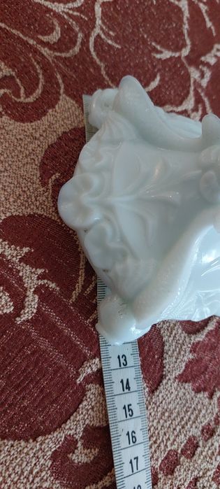 Castiçal vidro opalino branco