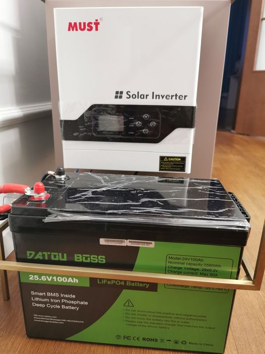 Збірка Інвертор MUST 3000W  LiFePO4 24V100Ah 2560Wh  резервне живлення