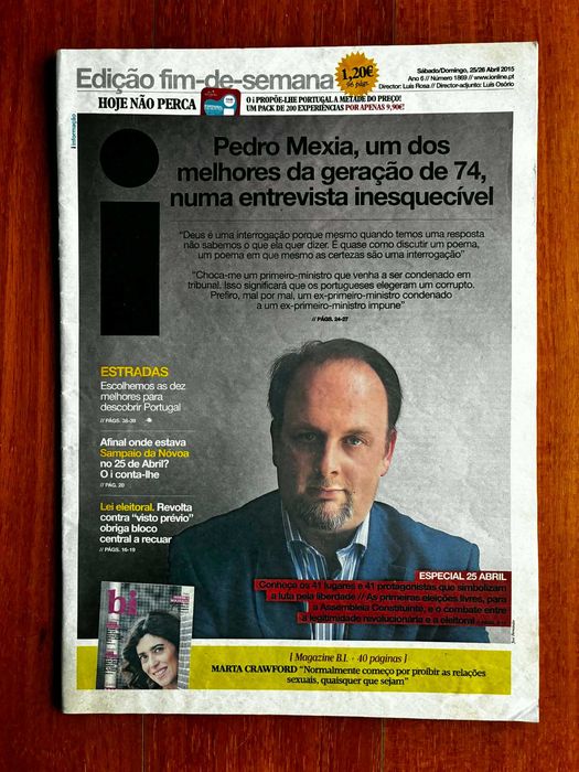 Jornal i: Pedro Mexia