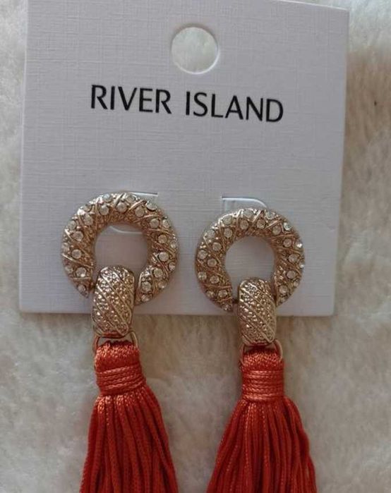RIVER ISLAND/ Długie, Bogato zdobione kolczyki z Londynu, NOWE