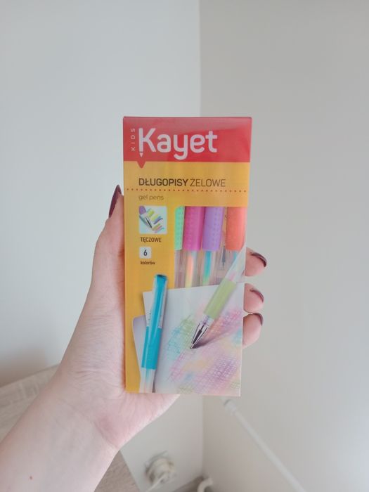 Tęczowe długopisy żelowe 6 sztuk