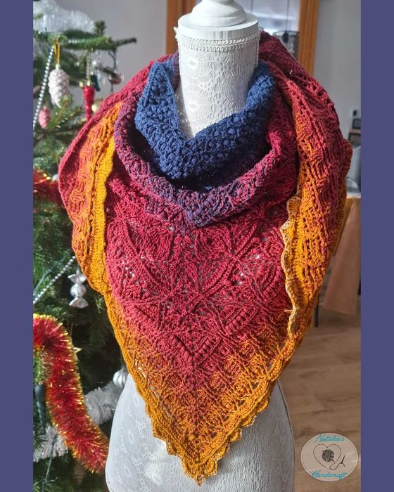 Chusta Sorpresa Handmade | Granat-Malaga-Musztarda | Prezent