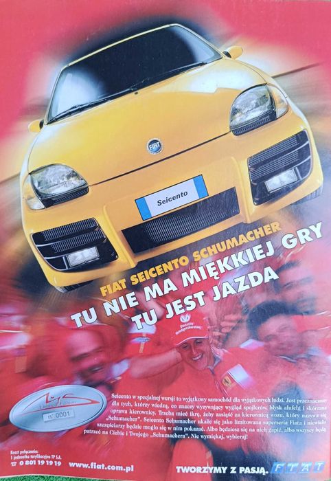 FIAT Seicento Schumacher reklama prasowa poster A4