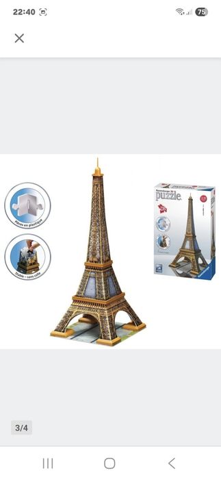 3D wieża eiffla puzle 224sztuki