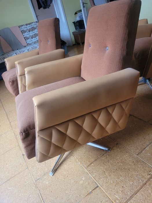Fotele obrotowe PRL 4 szt