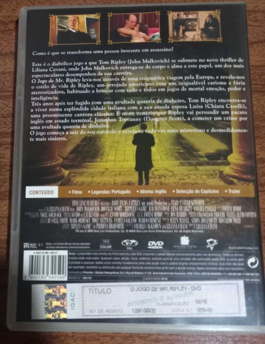 Filme dvd O jogo de mr. RIPLEY
