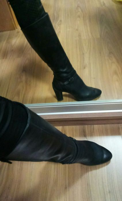 Сапоги 40 ecco осенние деми демисезонные кожа шкіра кожаные шкіряні