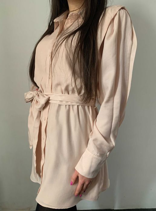 ZARA różowa nude sukienka krótka S