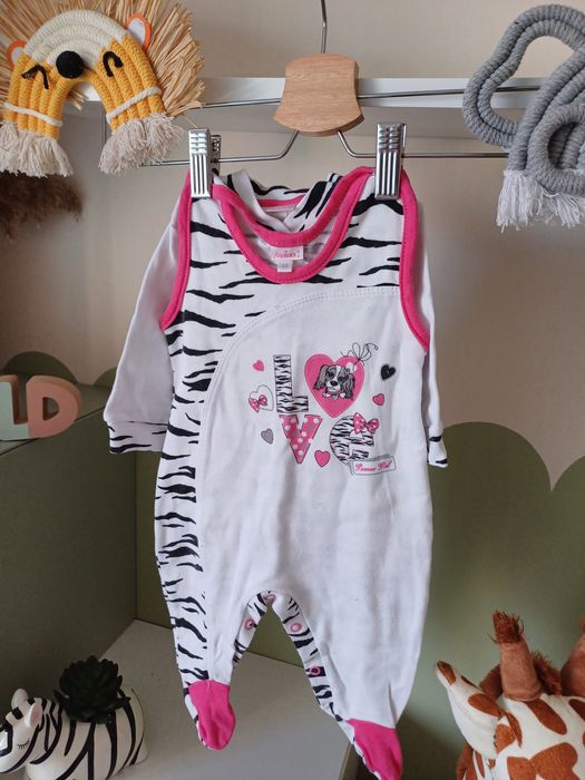 Zestaw Kaftan rozpinany i śpiochy gamex r.68 z pieskiem