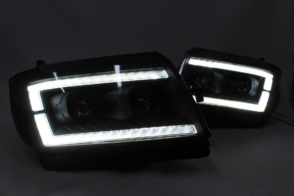 Lampy przednie przód VW CRAFTER II 17+ DRL LED Dynamiczne BLACK SMOKE