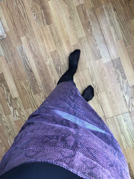 Юбка шкіряна, кожаная миди, фиолетовая, змеиная кожа