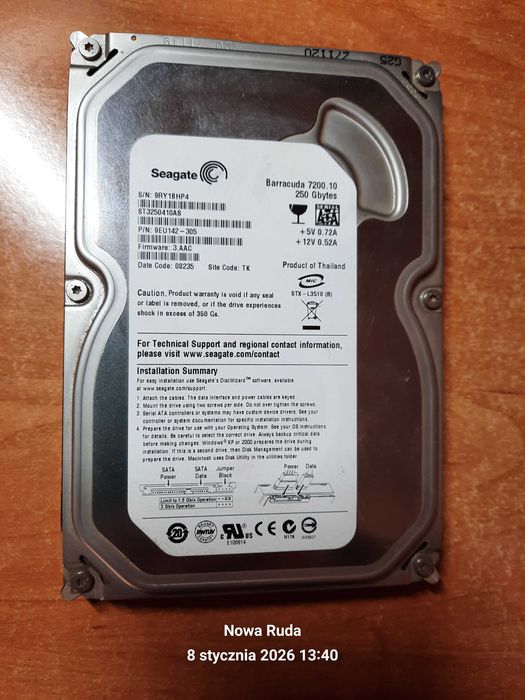 SEAGATE Baracuda Sata II 7200.10 + kabel.