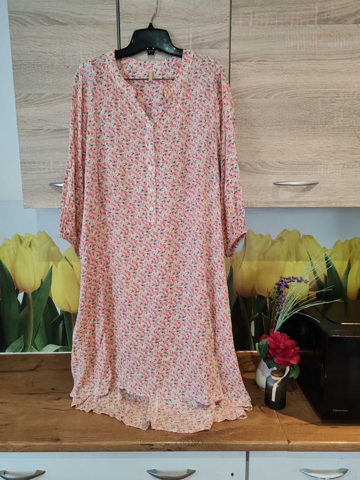 Piękna wygodna sukienka midi Ofelia rozmiar ok 46/48 wiskoza