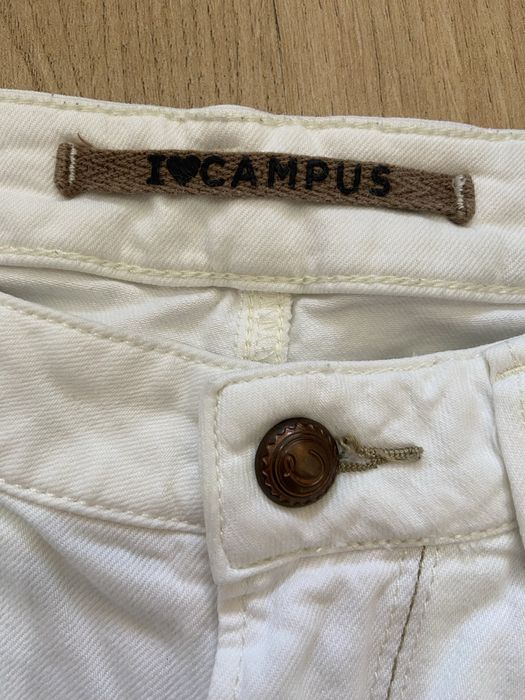 Campus 38 M białe jeansy dżinsy białe 7/8 american fit Vintage