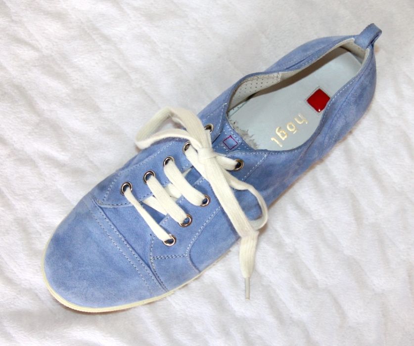 HOGL niebieskie zamsz skóra trampki sneakersy 39 skórzane blue