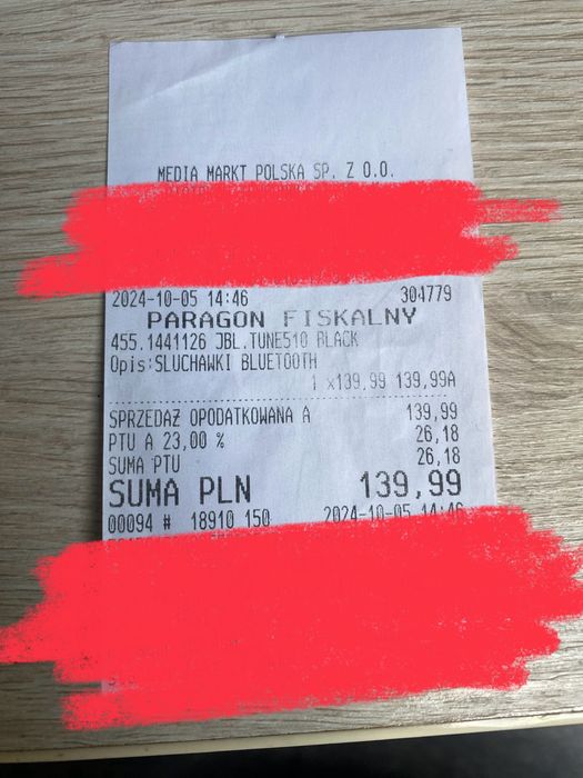 Sluchawki bezprzewodowe nauszne JBL 510BT