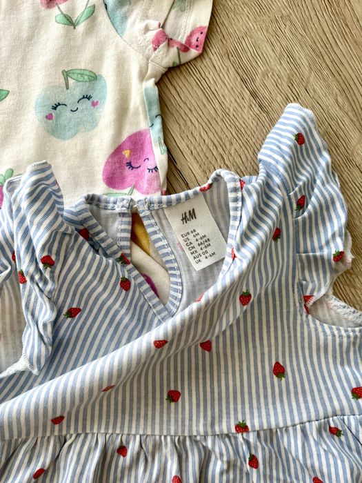 Paka komplet ubranek sukienek dziewczynka niemowlę krótki rękaw letnia