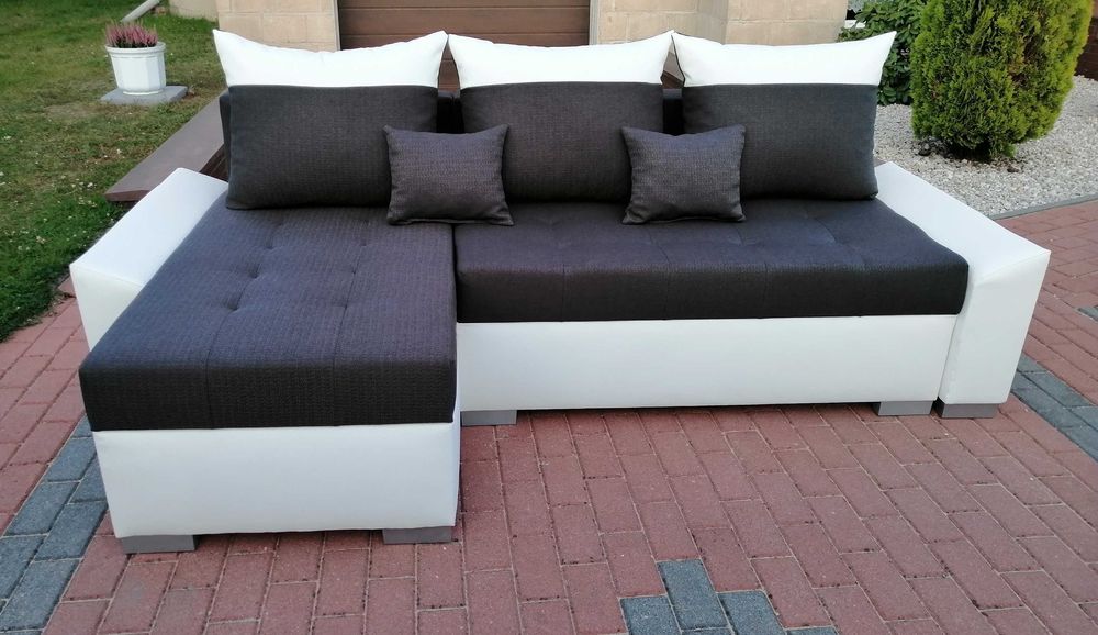 Wygodna kanapa Mateo. Narożnik z boczkami. Funkcja spania.