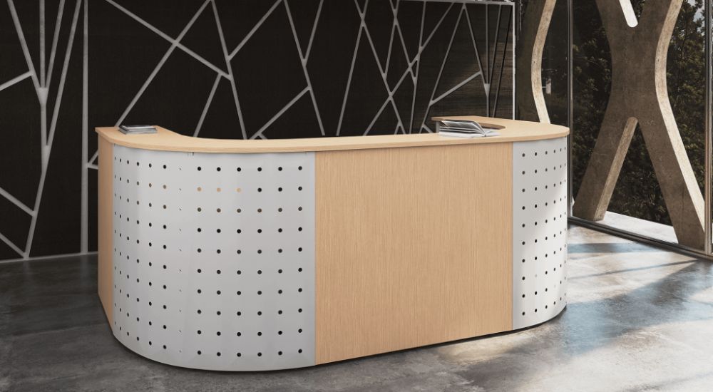 L-shaped Express Reception Desk with Front Panel64585176351489124