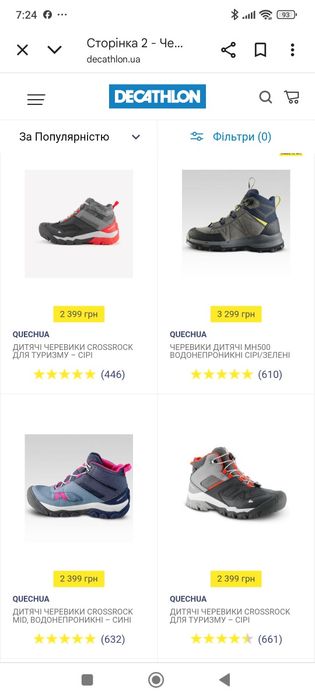 Зимові ботинки Decathlon дівчинці 22см