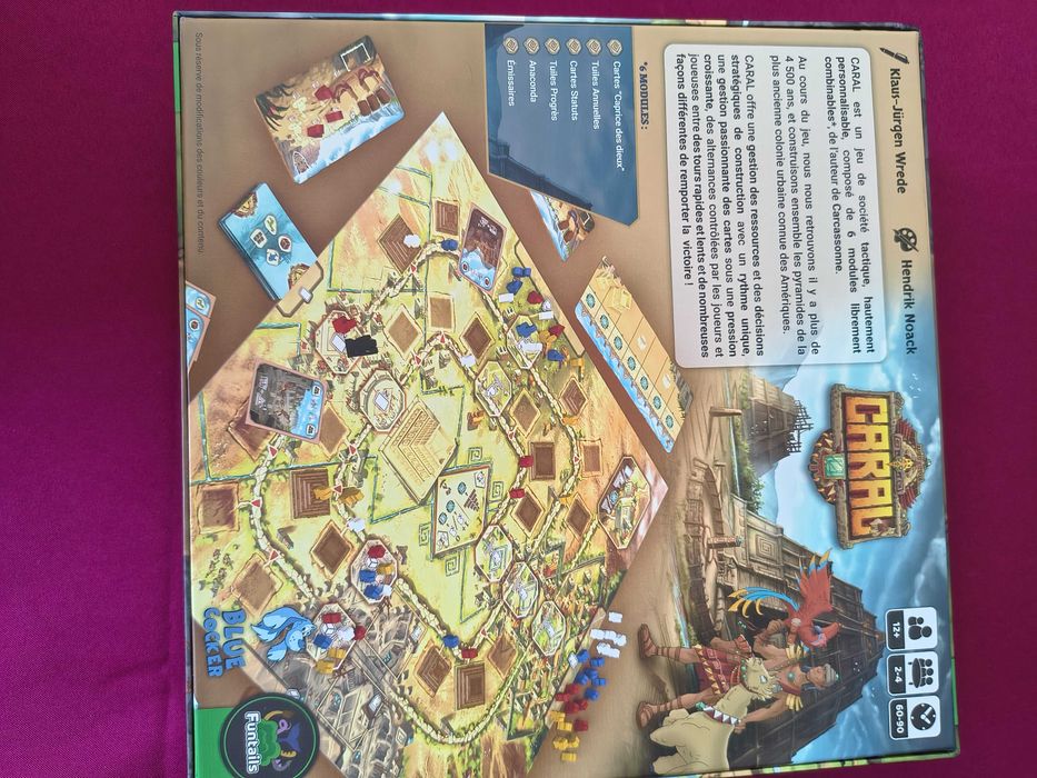 Caral jogo de tabuleiro versão francesa sem dependência de língua