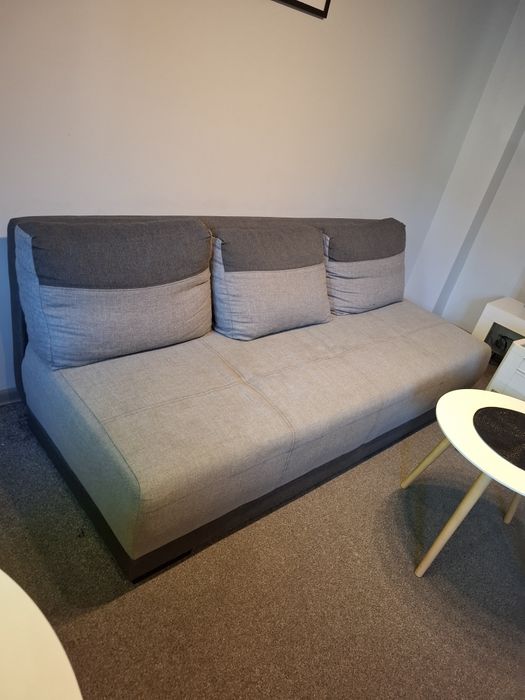 Sofa z funkcją spania szara grafit