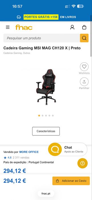 Cadeira Gaming MSI MAG CH120
