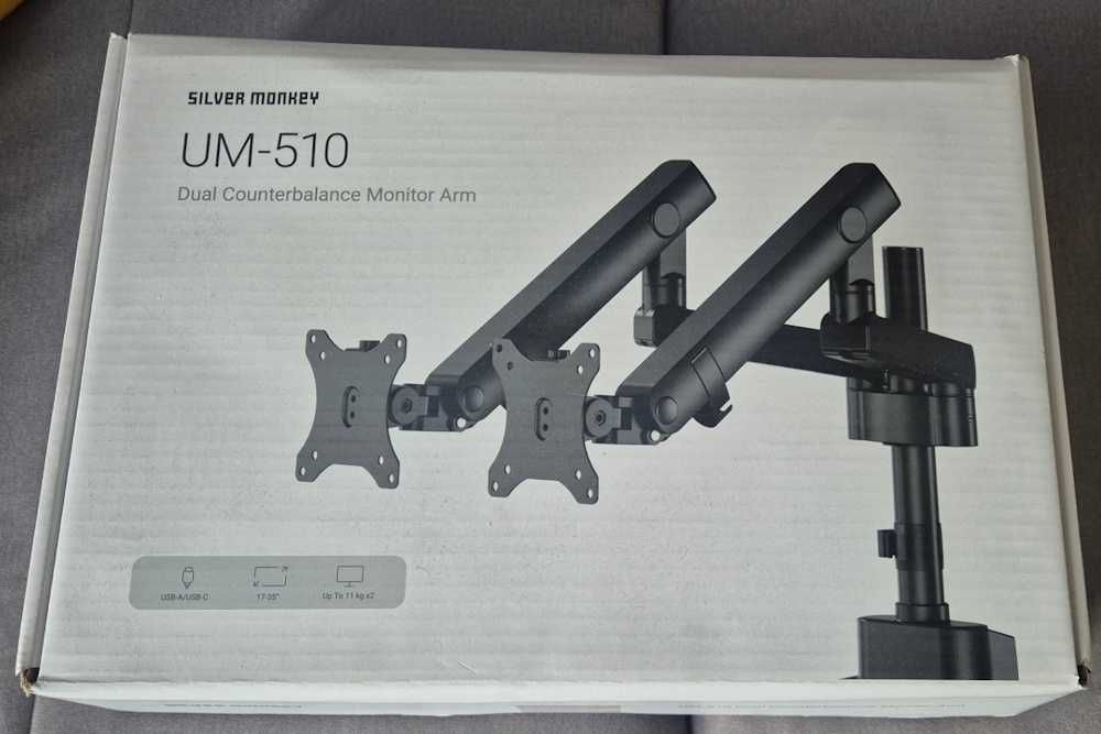 Podwójne ramię/uchwyt na monitory Silver Monkey UM-510