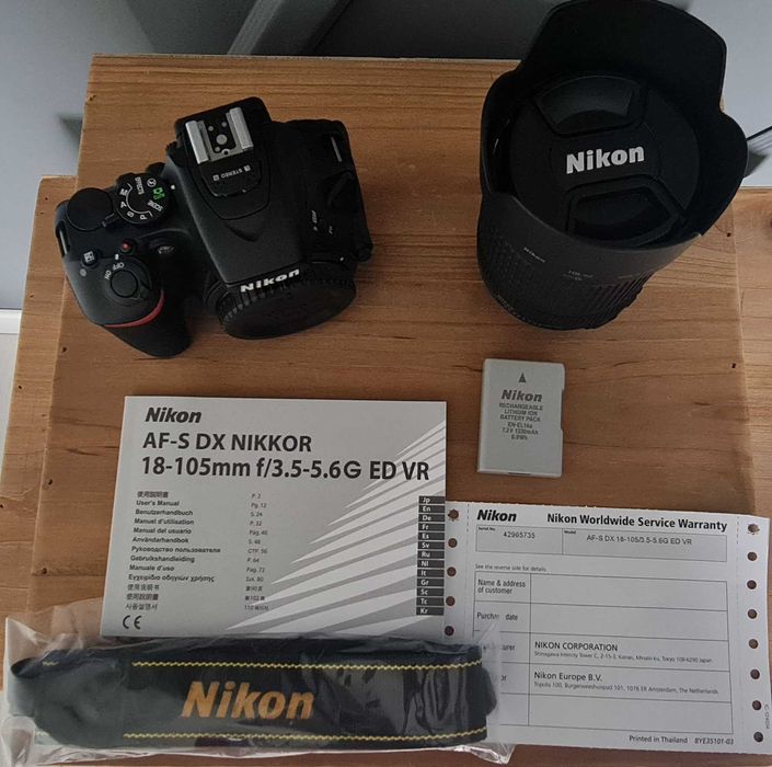 Aparat NIKON D5600 + Obiektyw 18-105 VR kit - stan idealny