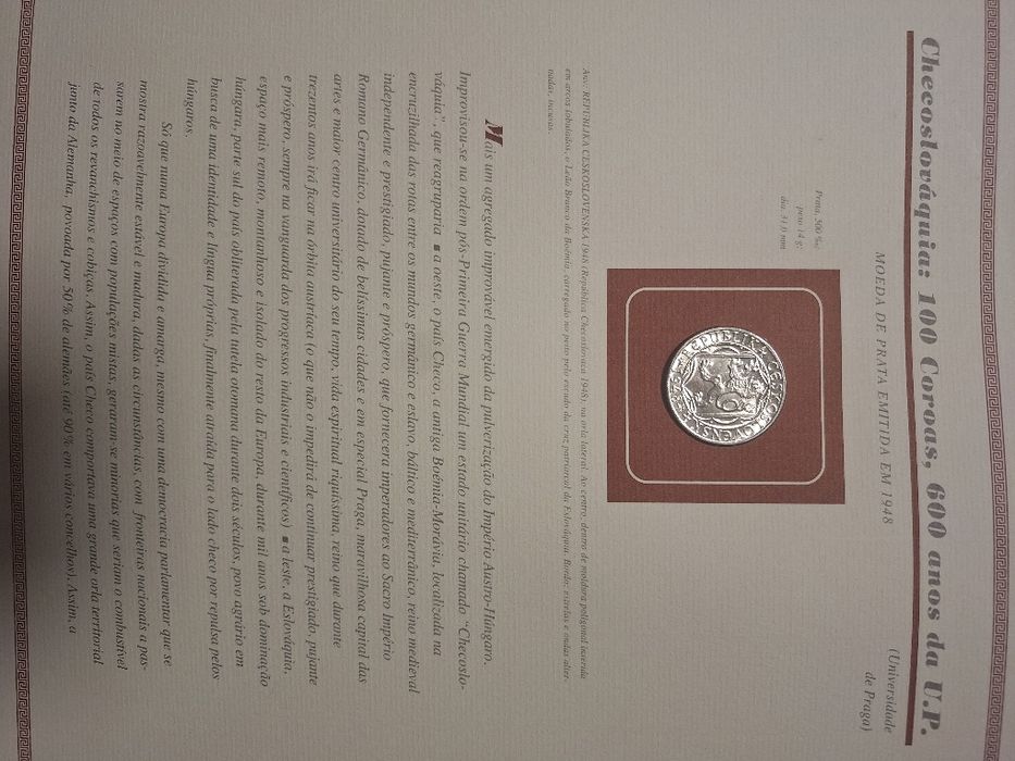 colecção de moedas em prata