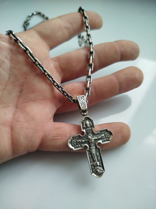 Срібний хрестик кулон ладанка серебряная срібло серебро крестик  925