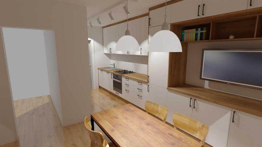 Wizualizacja kuchnia projekt mebli kuchennych projektowanie wnętrz