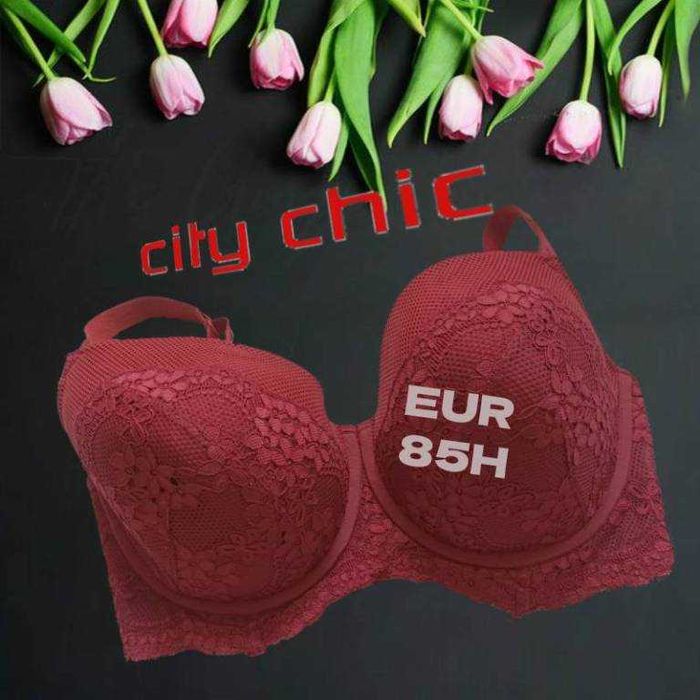 City Chic EUR 85H Бюстгальтер поролон косточка т вишня