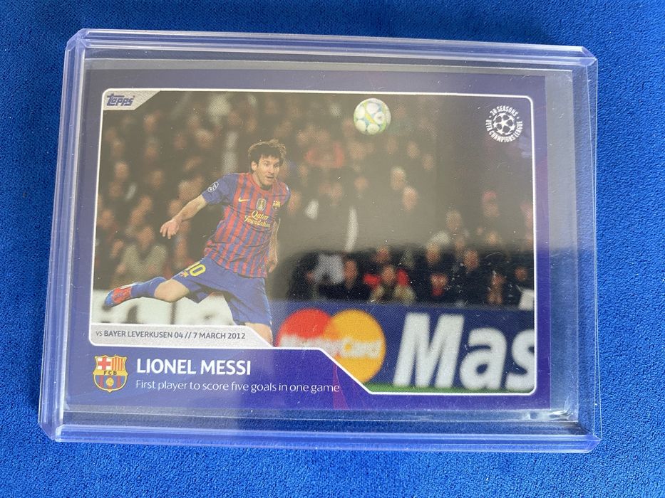 Carta Lionel Messi 30 Seasons Uefa Champions League Topps Barcelona
