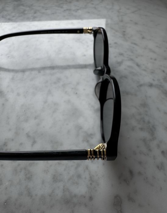 Okulary przeciwsłoneczne MiuMiu miu miu czarne okrągłe jajka modne