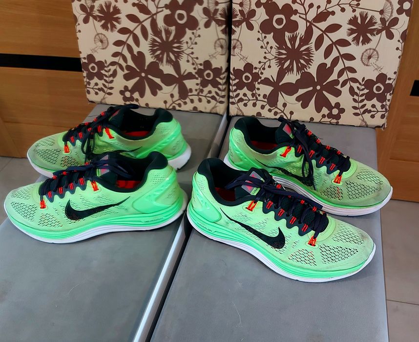 Buty sportowe Nike roz 44 Lunarglide 5 zielone męskie modne